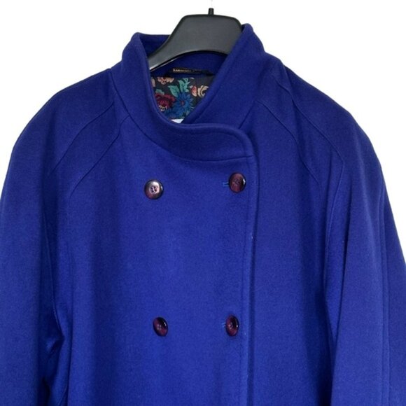 London Fog Vintage Wool Jewel Toned Purple Oversized Long Coat Jacket - Picture 10 of 15